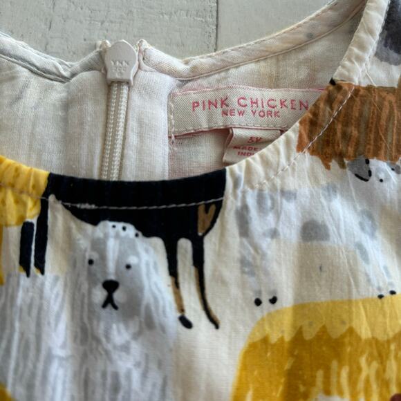 Pink Chicken Girls Fatima Dog Park Multi Dogs Dress Size 5 EUC 100% Cotton - Picture 4 of 8